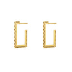 Rectangle Braces Earrings - Gold